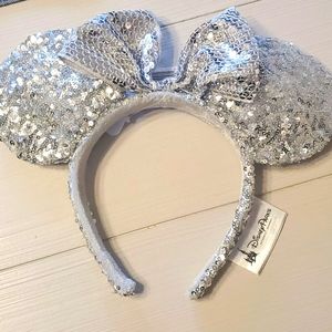 Silver Minnie Ear headband